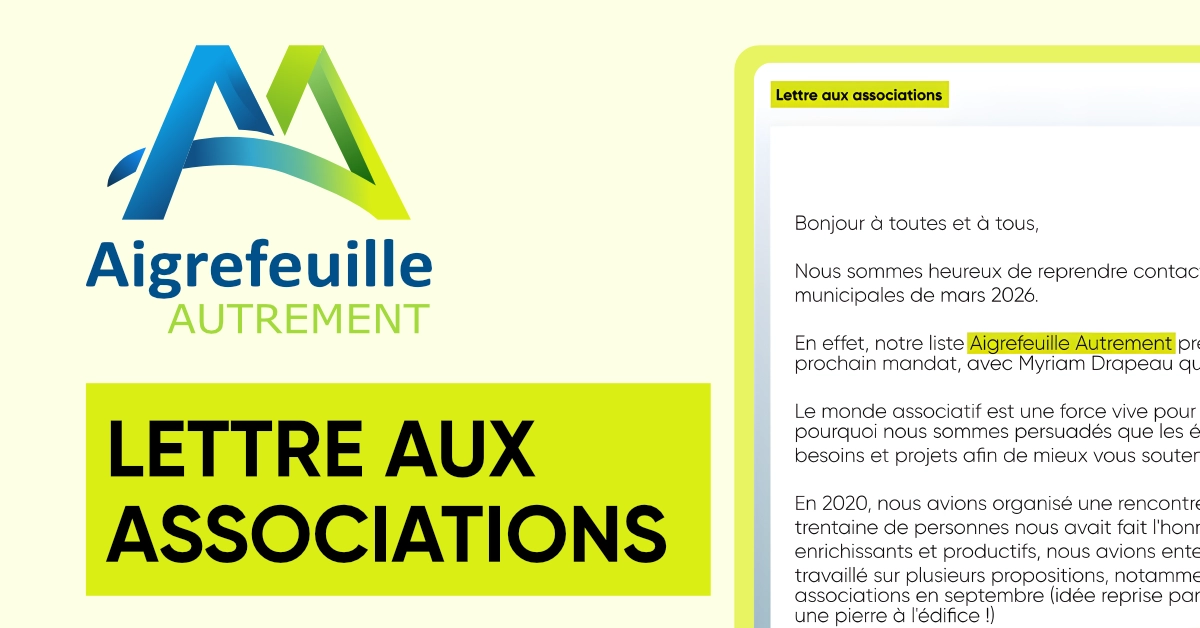 Message aux associations locales