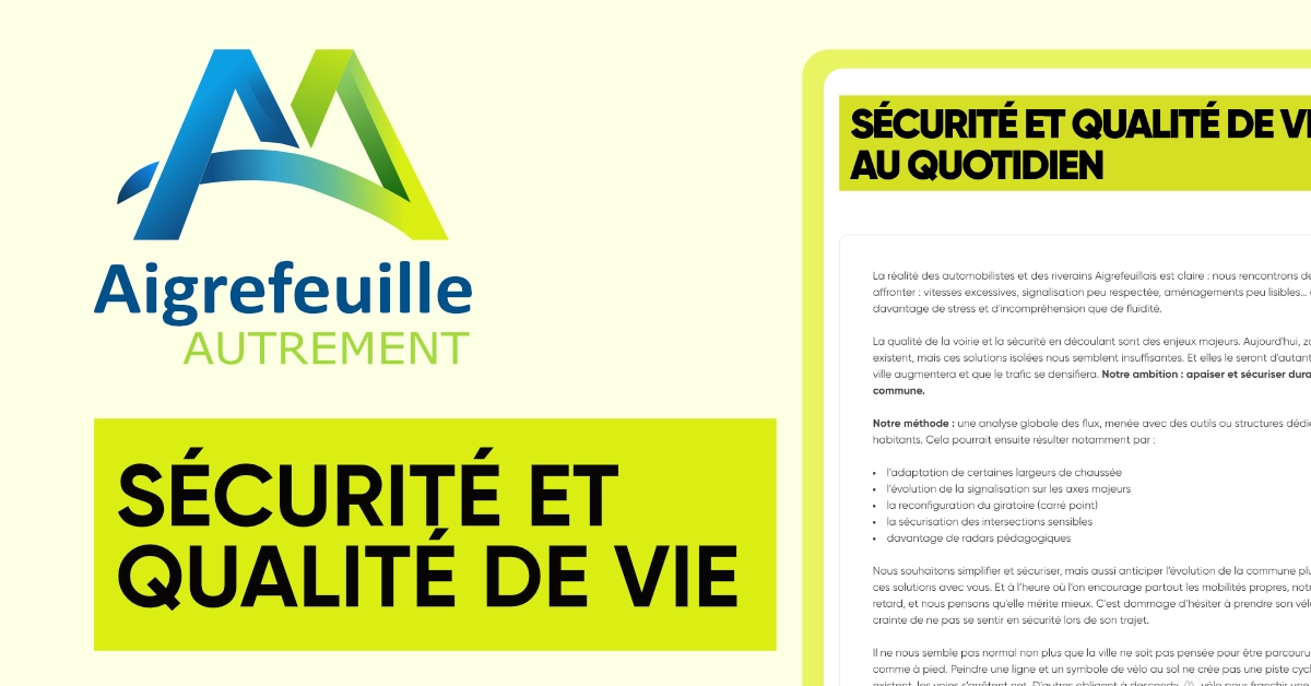 Sécurité et qualité de vie au quotidien